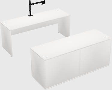 Parallel desk with credenza