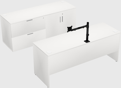 Parallel desk with credenza