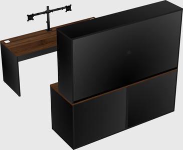 Parallel desk with credenza