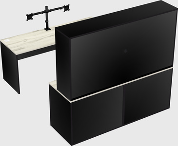 Parallel desk with credenza