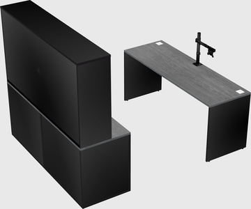 Parallel desk with credenza