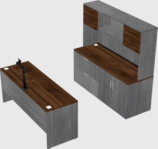 Parallel desk with credenza