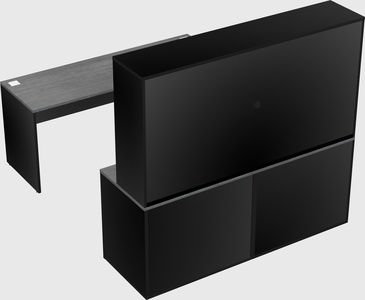 Parallel desk with credenza