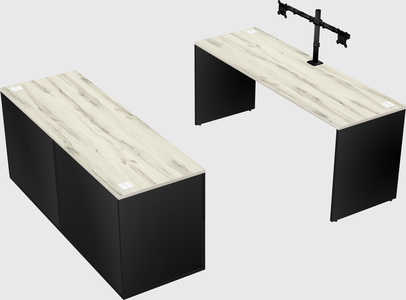 Parallel desk with credenza
