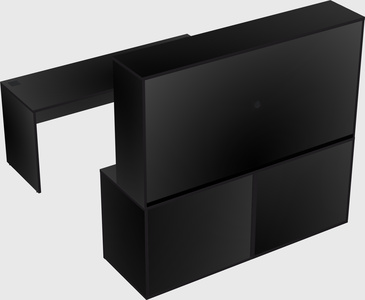 Parallel desk with credenza