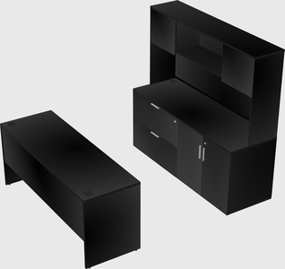 Parallel desk with credenza