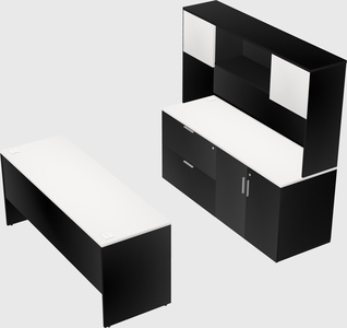 Parallel desk with credenza