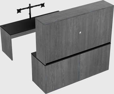 Parallel desk with credenza