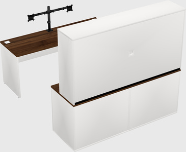 Parallel desk with credenza