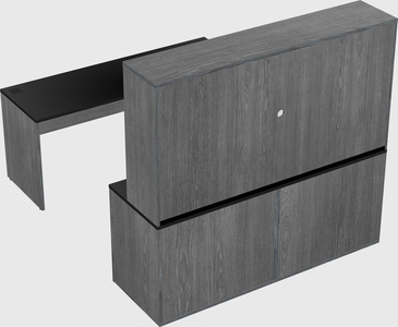 Parallel desk with credenza