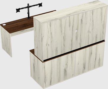 Parallel desk with credenza