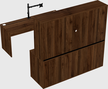 Parallel desk with credenza