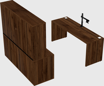 Parallel desk with credenza