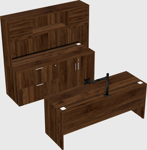 Parallel desk with credenza
