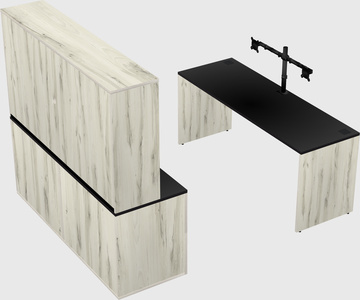 Parallel desk with credenza