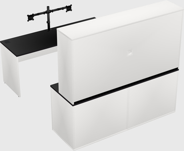 Parallel desk with credenza