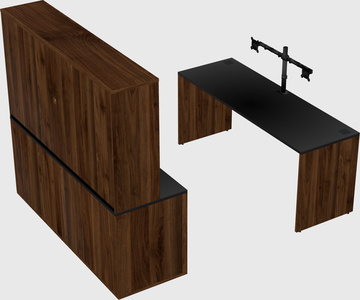 Parallel desk with credenza