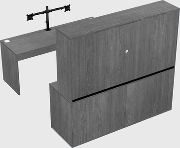 Parallel desk with credenza