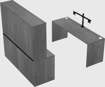 Parallel desk with credenza