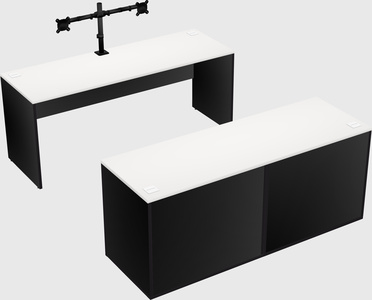 Parallel desk with credenza