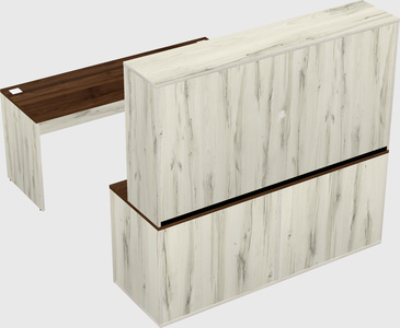 Parallel desk with credenza