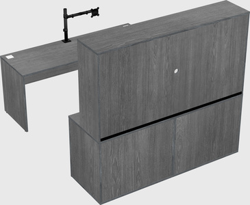 Parallel desk with credenza