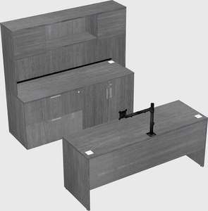 Parallel desk with credenza
