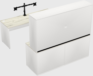 Parallel desk with credenza