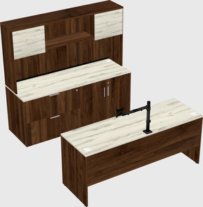 Parallel desk with credenza