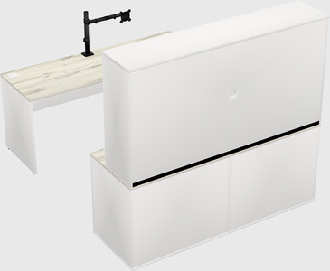 Parallel desk with credenza