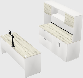 Parallel desk with credenza