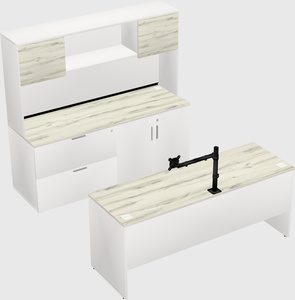 Parallel desk with credenza