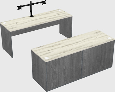Parallel desk with credenza