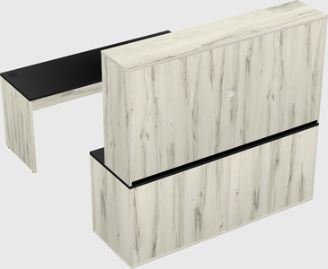 Parallel desk with credenza