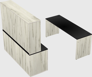 Parallel desk with credenza