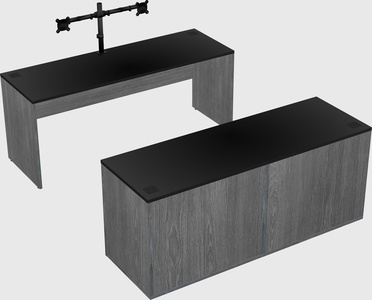 Parallel desk with credenza