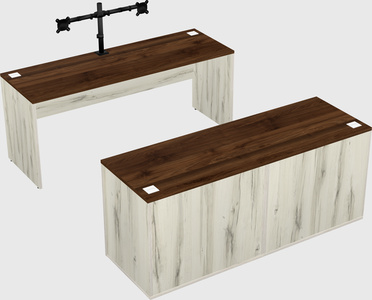 Parallel desk with credenza