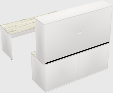 Parallel desk with credenza