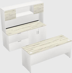 Parallel desk with credenza