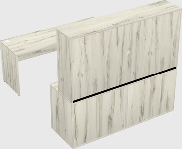 Parallel desk with credenza