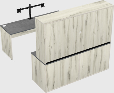 Parallel desk with credenza