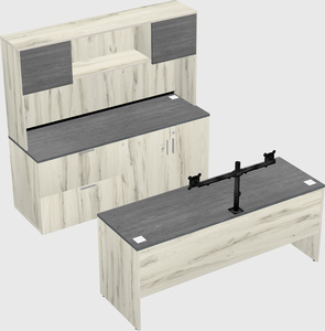 Parallel desk with credenza