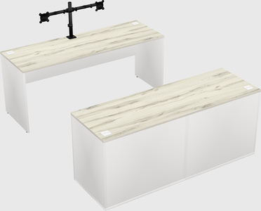 Parallel desk with credenza