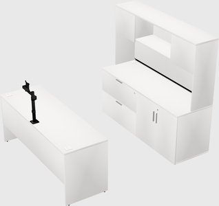 Parallel desk with credenza