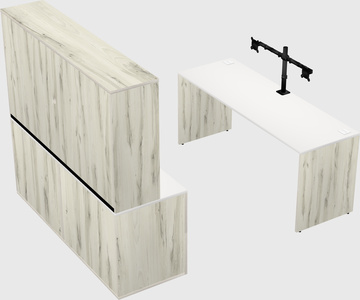 Parallel desk with credenza