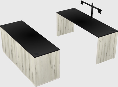 Parallel desk with credenza