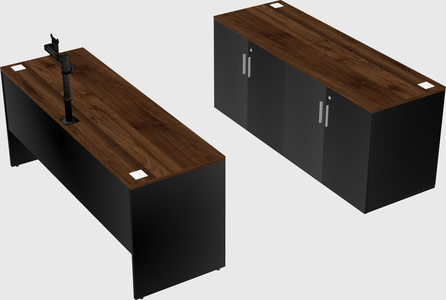 Parallel desk with credenza