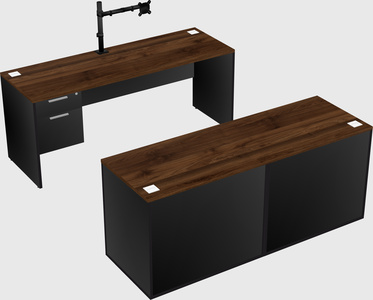 Parallel desk with credenza