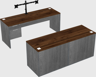 Parallel desk with credenza