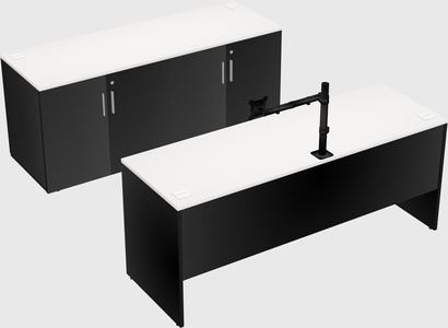 Parallel desk with credenza